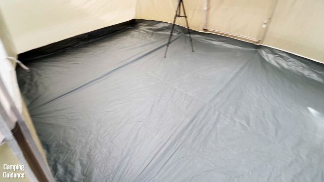 This is what the base area of the Coleman WeatherMaster 10-Person Tent looks like.