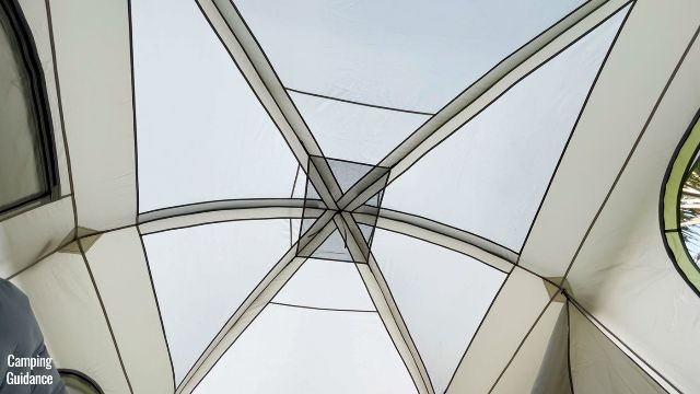 This is a picture of the gear loft in the Ozark Trail 10-Person Family Cabin Tent.