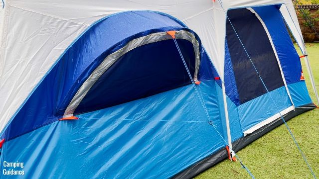 This is a picture of the pull-out windows and guylines of the Columbia Mammoth Creek Tent.