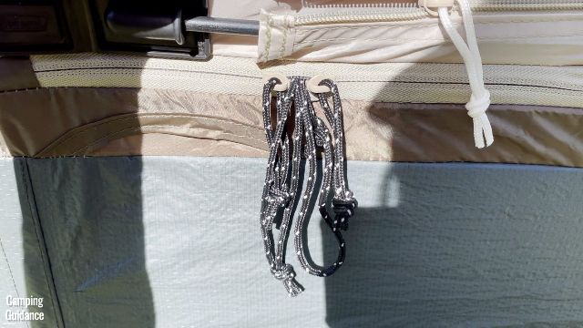 This is a picture of the 2 zippers of the hinged D-door of the WeatherMaster 10-Person Tent.