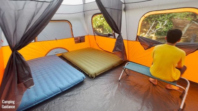 The Core Straight Wall Cabin 10 with just 2 queen beds and a living room.