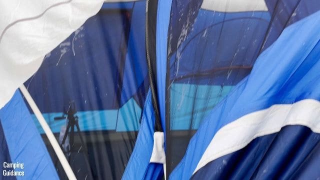 One of the fiberglass poles of my Columbia Mammoth Creek Tent bent out of shape after a particularly stormy night.