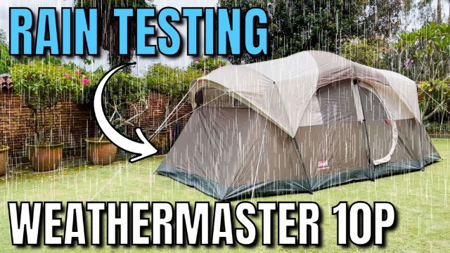 This is a picture of my WeatherMaster 10-Person Tent in the yard in my yard. I used this picture as my thumbnail for my "Rain Testing the WeatherMaster 10-Person Tent" video on YouTube.