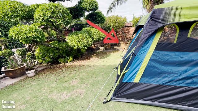 One of the side walls of the Coleman 10-Person Instant Cabin Tent.