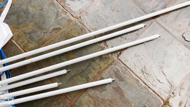 This is a picture of my 6 steel wall poles of the Columbia Mammoth Creek Tent. As you can see, there's a protruding pin at the end of each pole.