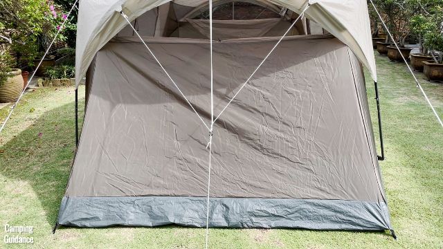 The sides of the WeatherMaster 10-Person Tent aren't completely vertical, and it's more of a triangular space.