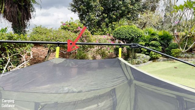 Pre-attached pole clips and poles of the Outdoor Products Instant Cabin 10