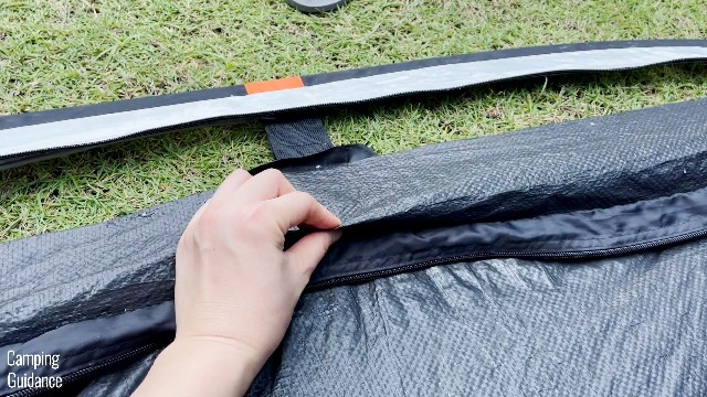 This is what the flooring of the Quechua 2 Seconds Fresh and Black Tent looks like.