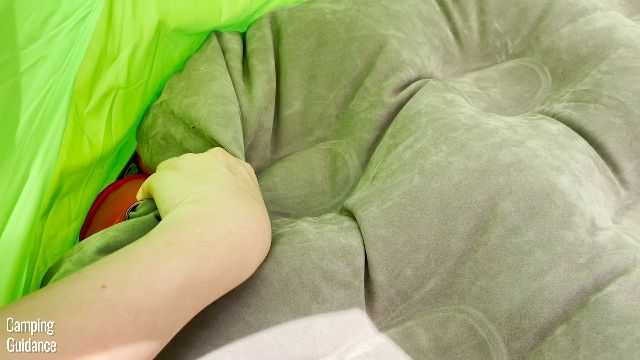 I noticed that the ends of my Coleman Quickbed could not be fully inflated inside my Coleman 2-Person Pop Up Tent, because the tent is a little too small.