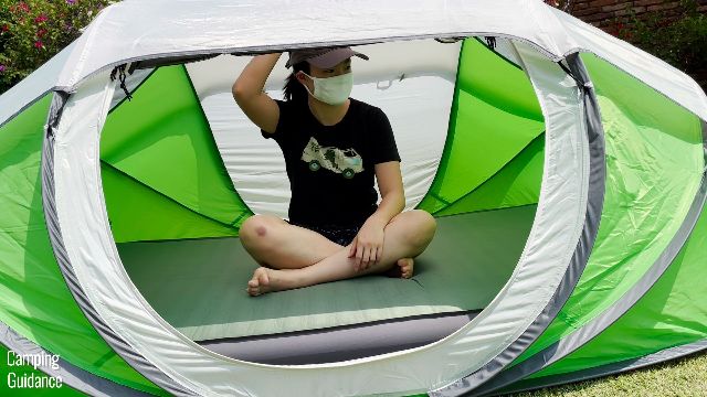 I felt comfortable sitting on my Exped MegaMat Duo 10 (4 inches thick) inside my Coleman 2-Person Pop Up Tent.