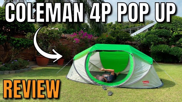 This is a picture of me lying down in my Coleman 4-Person Pop Up Tent in my yard.