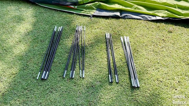 Here are all four poles of the Coleman Evanston 6-Person Tent.