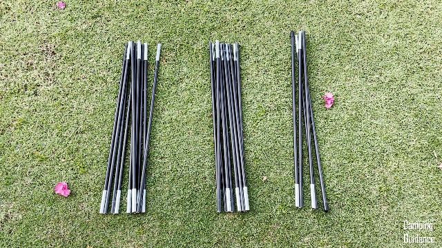 Here are all 3 fiberglass poles of the Coleman Sundome 6.