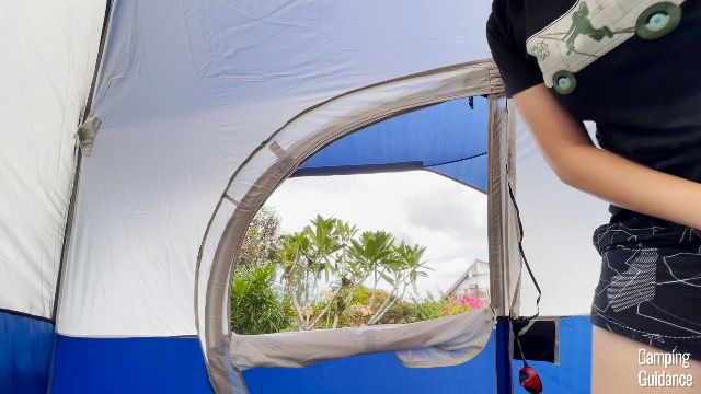 This is the window at the front of the Coleman Elite Sundome Tent.