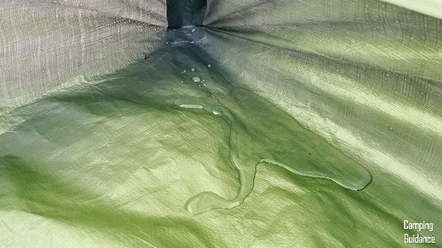 The corner seams are usually quite vulnerable because they’re not protected by the rain, so I found a fair amount of leaking.