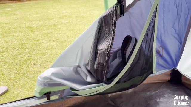 This is what the door pocket of the Coleman Skydome Tent looks like.