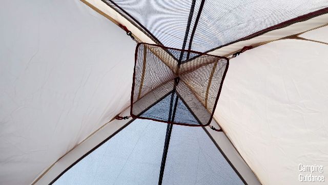 This is what the gear loft of the Coleman Red Canyon 8-Person Tent looks like when set up.