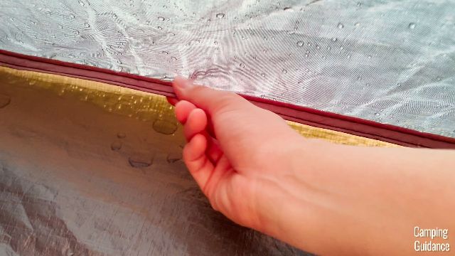 This bathtub flooring seam is the most vulnerable seam in the Coleman Instant Tent 4.