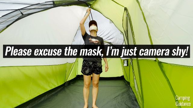 This is a picture of me standing under the peak height (74 inches) of the Coleman Montana 8-Person Tent, and I can easily touch the top of the tent by extending my arm out.