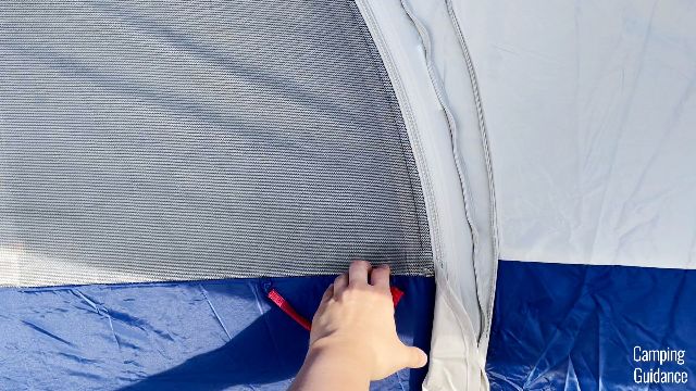 This is a close-up shot of the handle on the outside of the hinged door.