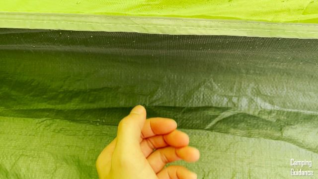 This is a picture of me checking the leakage inside the Coleman Sundome 6.