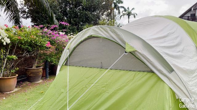 This is what the side window of the Coleman Montana 8-Person Tent looks like from the outside of the tent.