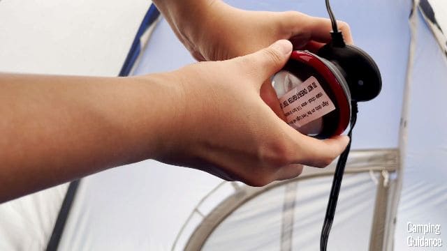 This is a picture of the provided lantern that comes with the Coleman Elite Sundome Tent.