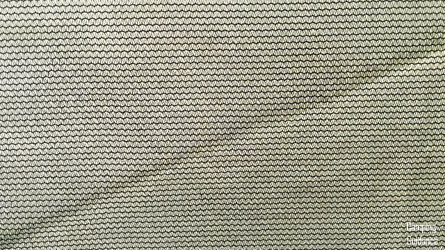 This is a close-up shot of the mesh in the Coleman Sundome 6.