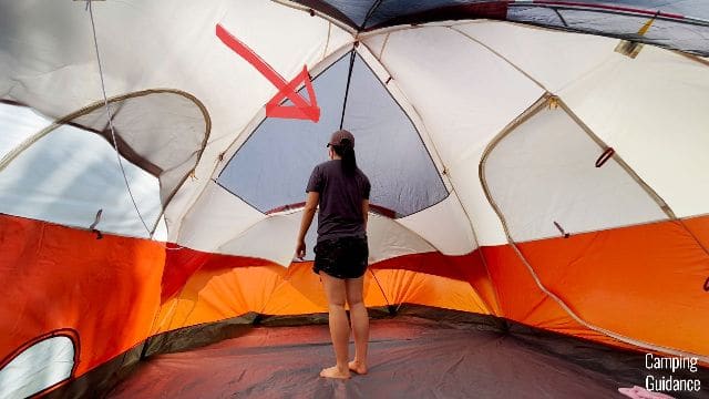 This is where my head touches the top of the Coleman Red Canyon 8-Person Tent.