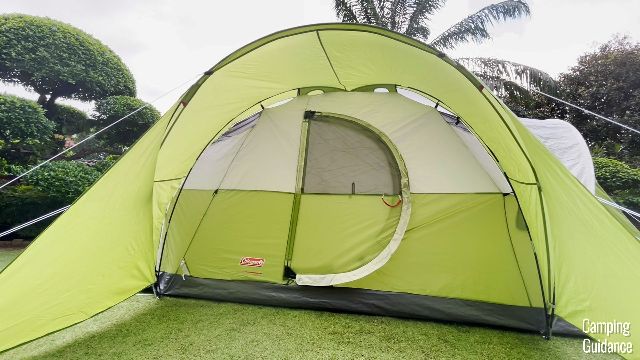 This is what the front porch of the Coleman Montana 8-Person Tent looks like.