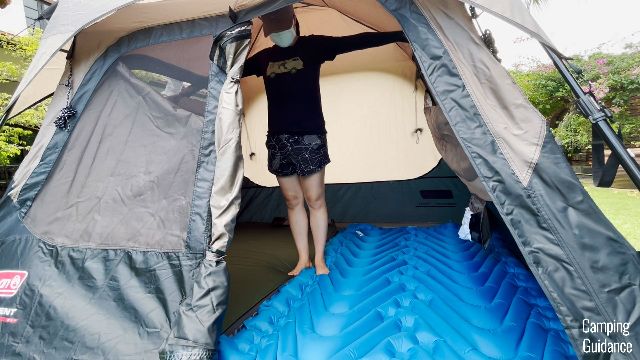 The cabin shape of the Coleman Instant Tent 4.