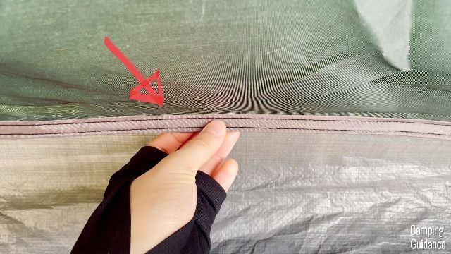 An inverted seam in the Coleman Instant 4.
