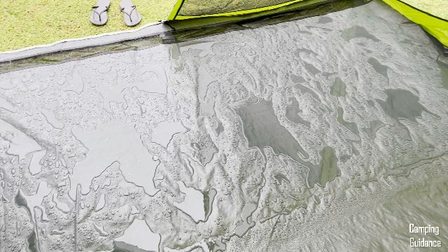 Without additional fixes/protection, this is what the screen room will look like in the rain.