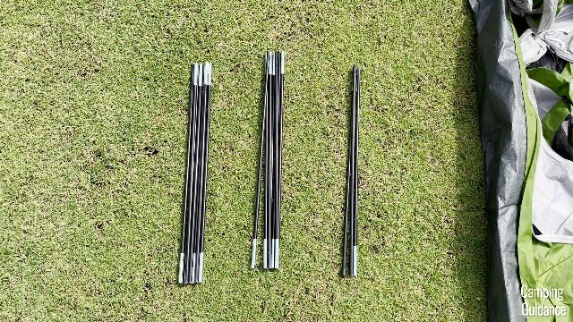 Here are all 3 fiberglass poles of the Coleman Sundome 2-Person Tent.