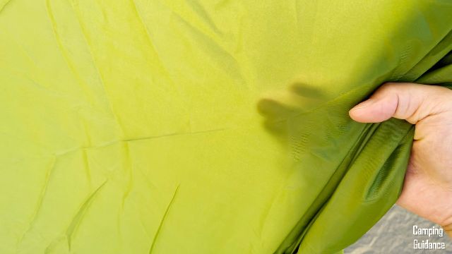 This is a picture of me touching the tent body of the Coleman Sundome 6.
