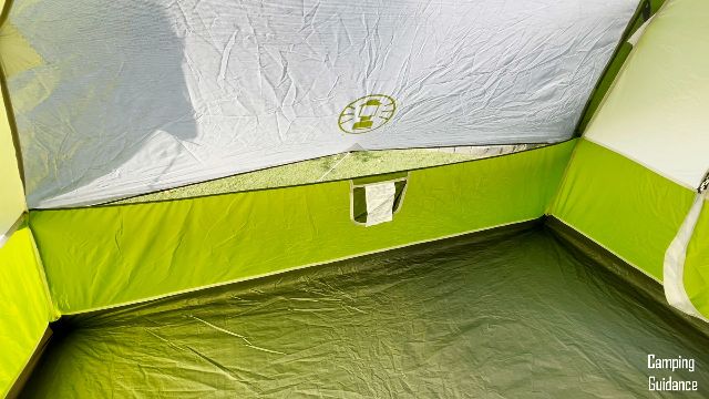 This is what the mesh wall vents of the Coleman Sundome 6 look like from the inside of the tent.