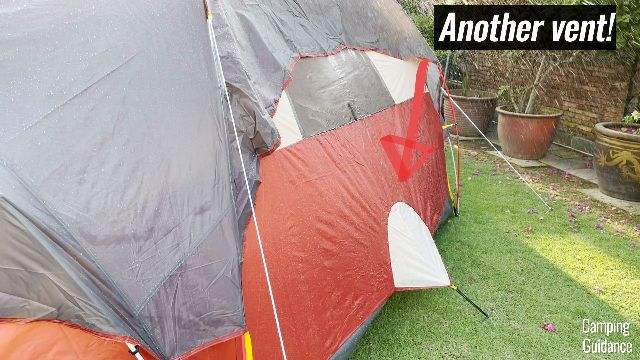This is the vent at the back of the Coleman Red Canyon 8-Person Tent. It’s the smallest of the 3 vents.