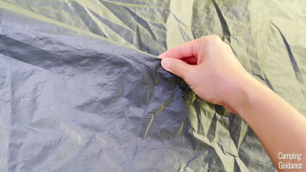 The polyethylene flooring of the Core Instant Cabin 9.