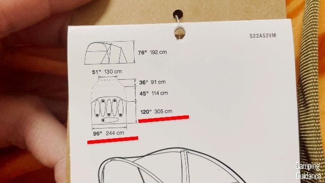 The marketed specs of the Wawona 6, on the product tag.