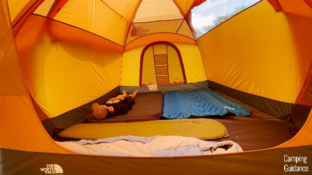 What 6 single sleeping pads look like inside The North Face Wawona 6.