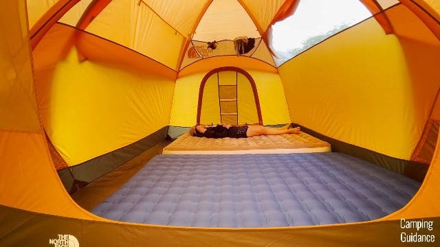 What 2 queen beds look like inside The North Face Wawona 6.