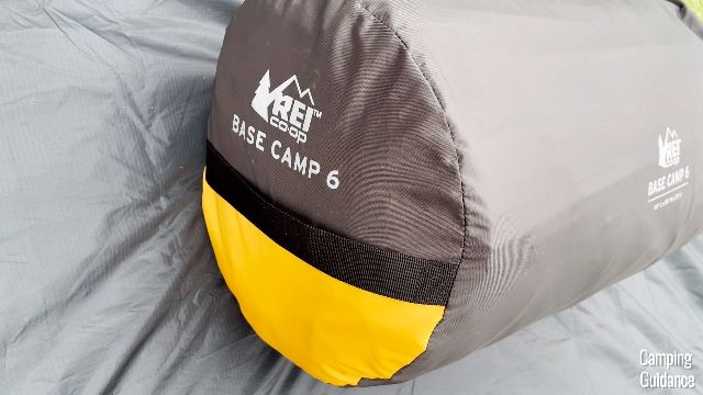 What the carry bag of the REI Base Camp 6 looks like.