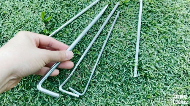 The stake that I'm holding is from REI; the rest are from Coleman.