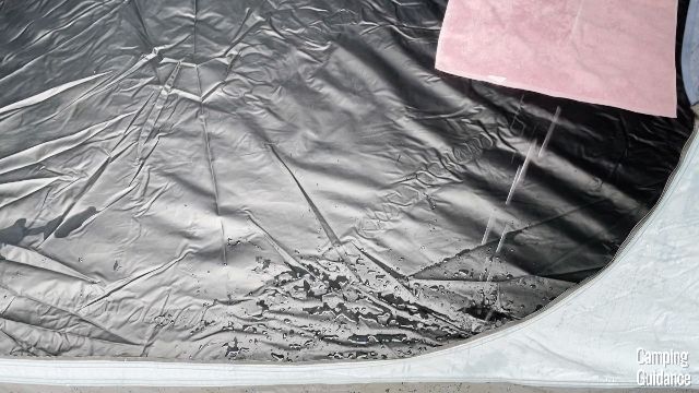 Water dripping straight INTO the tent from the roof. This was AFTER I had already stopped the rain test.