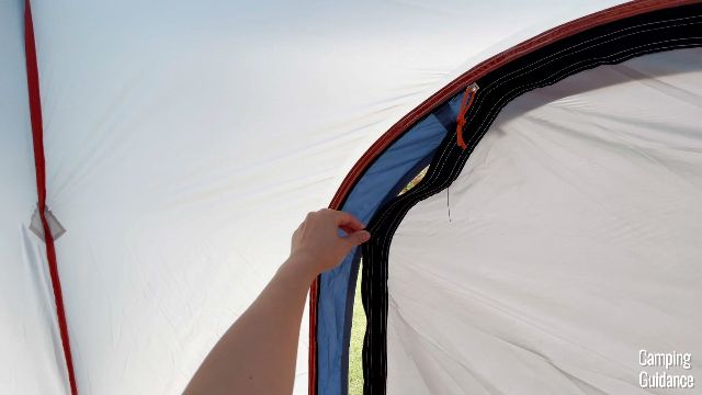 The zipper track on the front door was very tight.