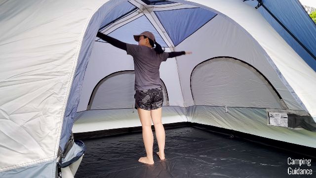 Me stretching my arms outward as much as I can inside the Caddis Rapid 6.