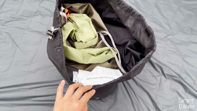 The REI Wonderland 6 packed away in the provided carry bag.