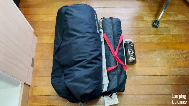 From left to right: REI Wonderland 6, Coleman Sundome 2, 32-oz Nalgene bottle.