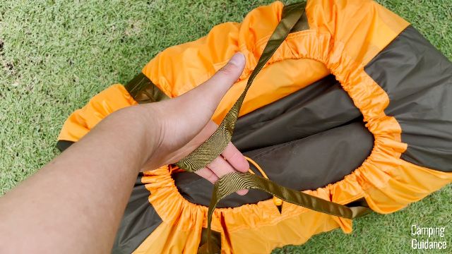 The top carry strap of the Wawona 6's carry bag.