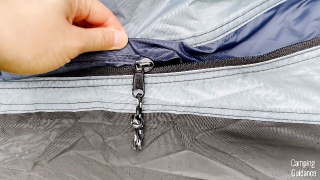 The storm flap snagging the door of the Caddis Rapid 6.